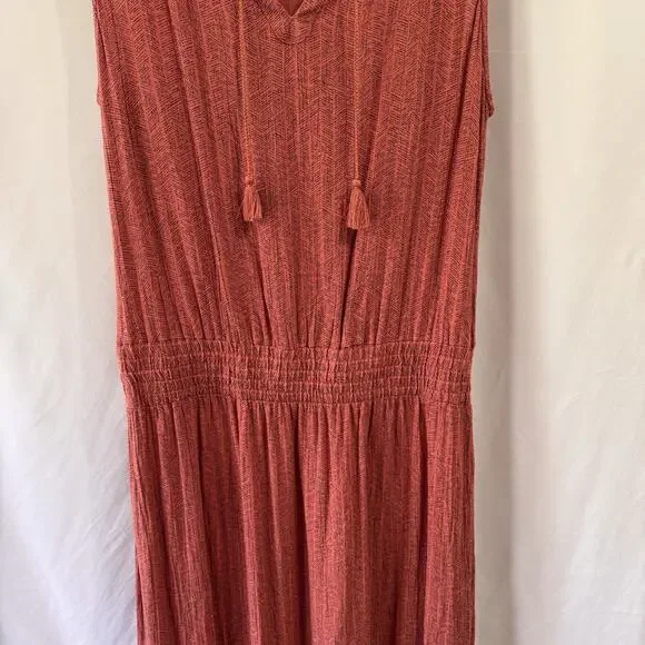 Prana Dress Womens L Teracotta Red Sentinel Maxi Modal Boho Hippie Granola - Picture 4 of 9